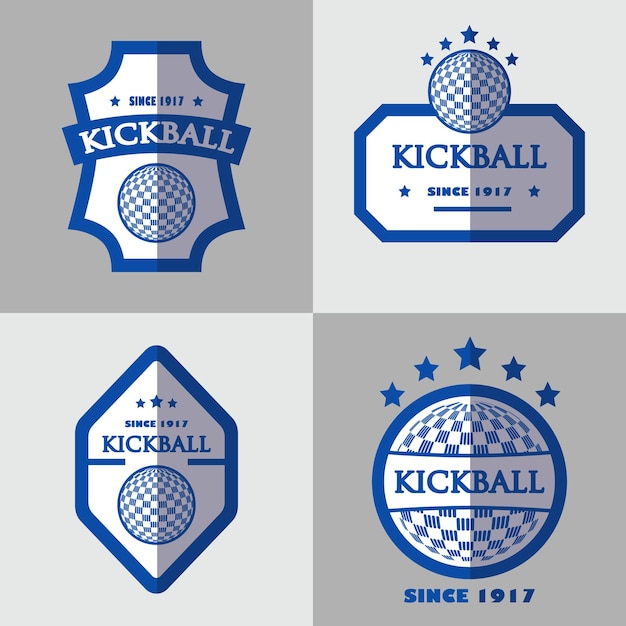 kickball logo badges ontwerp vector plat moderne geïsoleerde illustratie