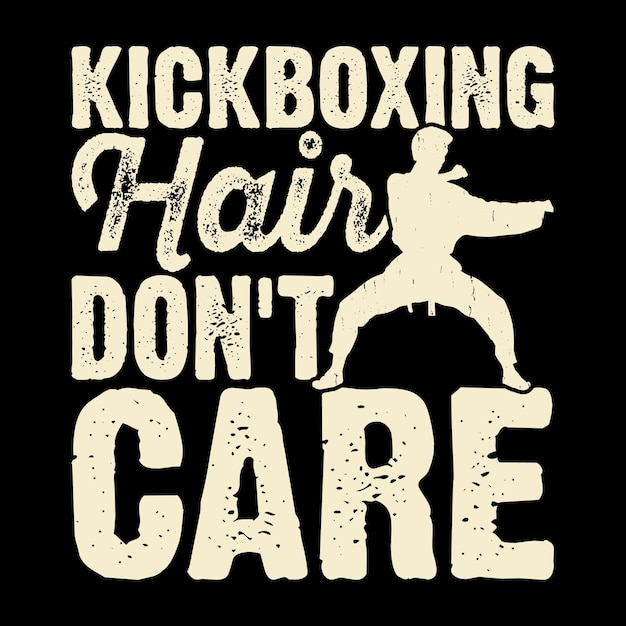 Kickboxen haar kan me niet schelen grappige karate training retro vintage karate T-shirt design