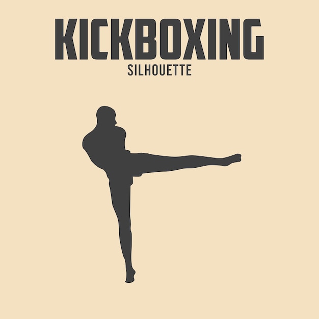 Kickboxing Player silhouette Vector Stock Illustration 04