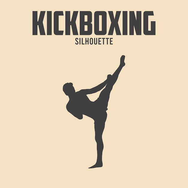 Silhouette del giocatore di kickboxing illustrazione vettoriale 09