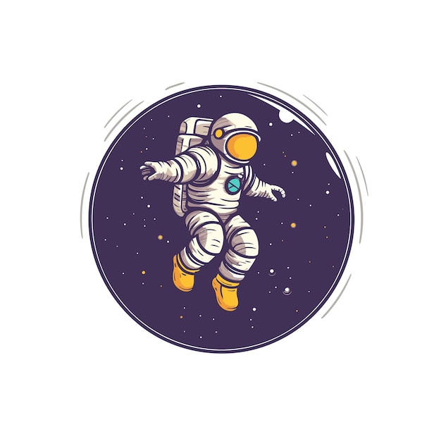 Kid astronaut en ruimte illustratie clipart Leuke astronaut geïsoleerd op de achtergrond