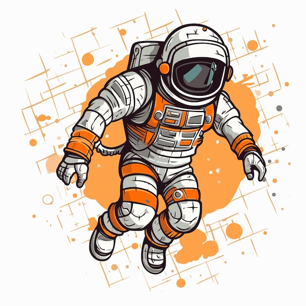 Kid astronaut en ruimte illustratie clipart Leuke astronaut geïsoleerd op de achtergrond
