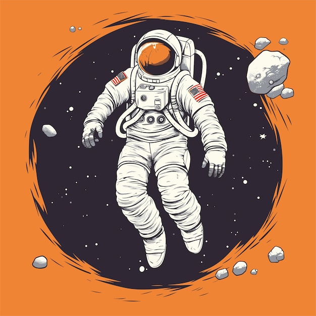 Kid astronaut and space illustration clipart Cute astronaut isolated on background