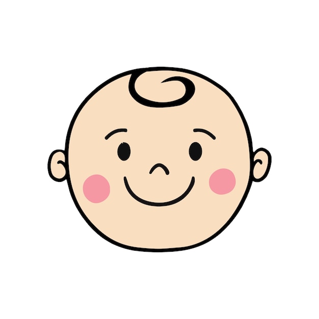 Vector kid baby face logo