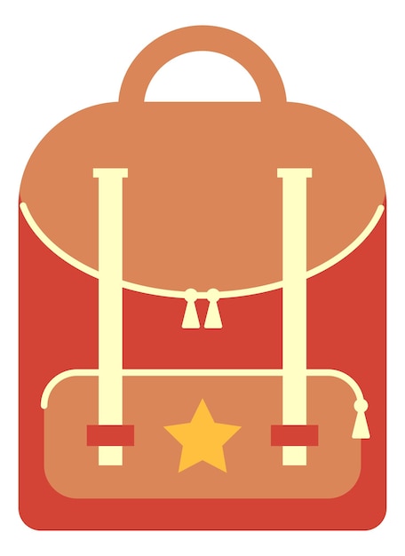 Kid backpack icon School bag with cute star isolated on white background