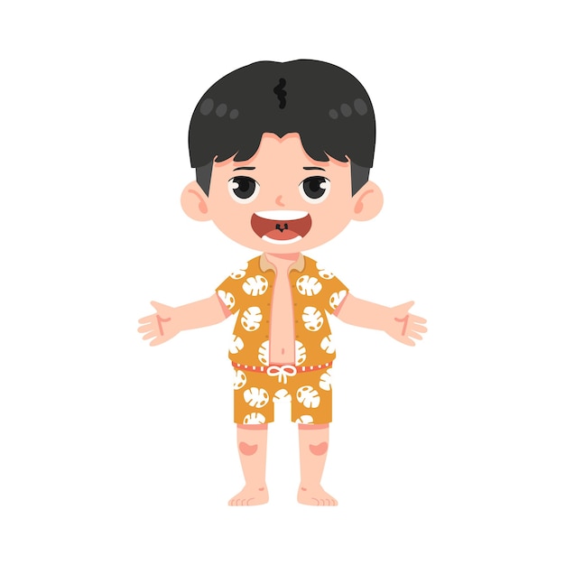 Vector kid boy human body cartoon