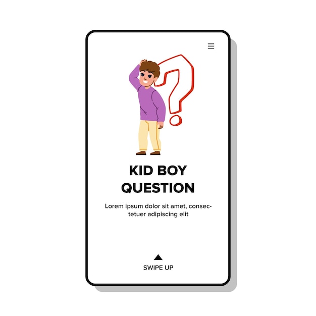 Kid boy question vector