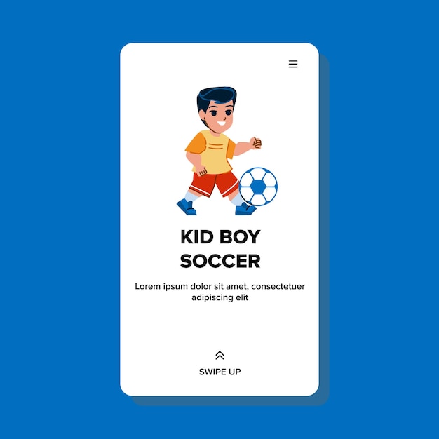 子供の男の子のサッカーのベクトル