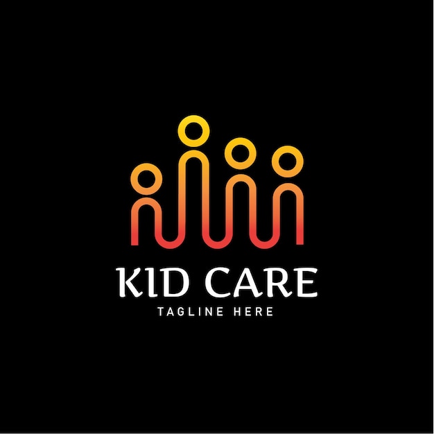 Kid care logo design in adobe illustrator with tagline