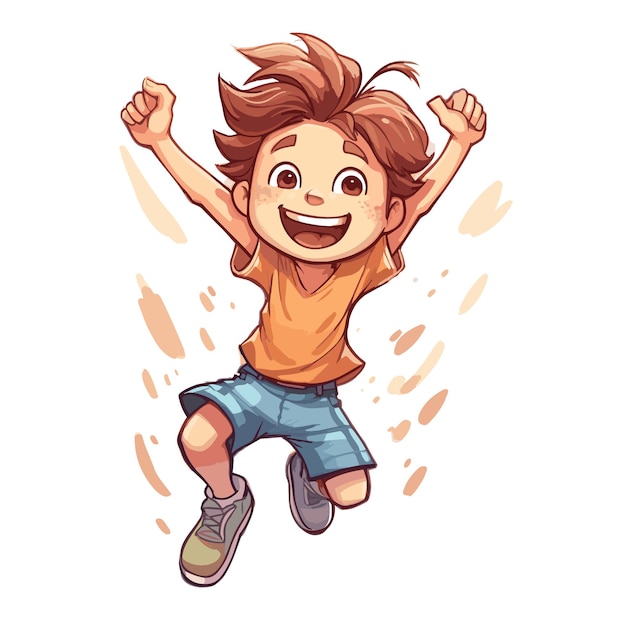 Vector kid cartoon character colorful kid on background