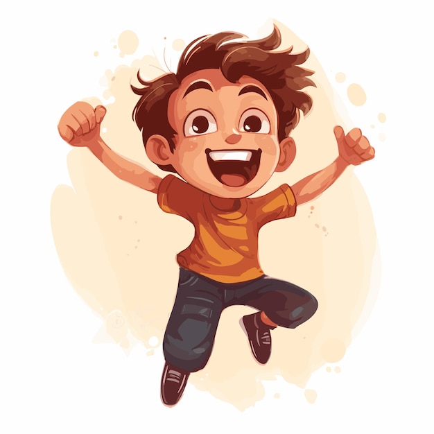 Vector kid cartoon character colorful kid on background