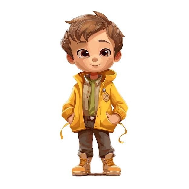 kid cartoon character Colorful kid on background