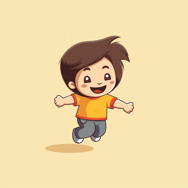 kid cartoon character Colorful kid on background