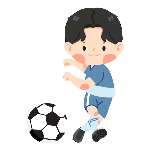 子供, 子供, 男の子, サッカーをする