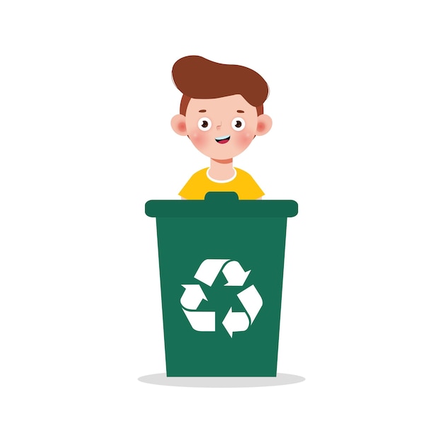 kid collect rubbish for recycling, Child Segregating Trash, recycling trash, Save the World