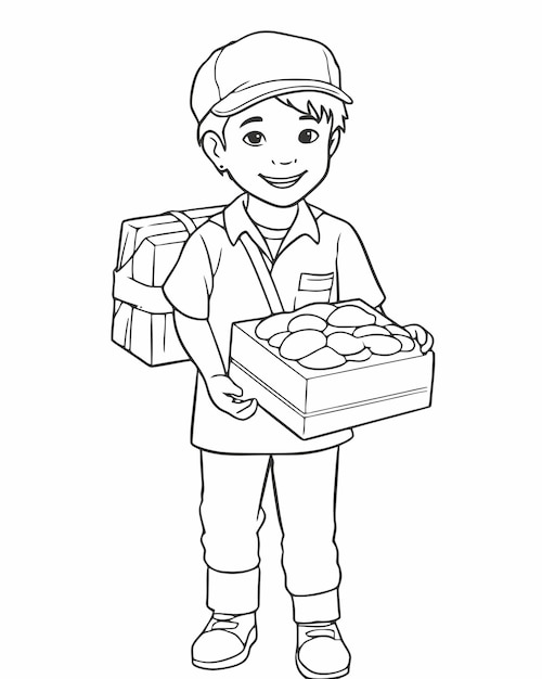 kid delivering baked goods
