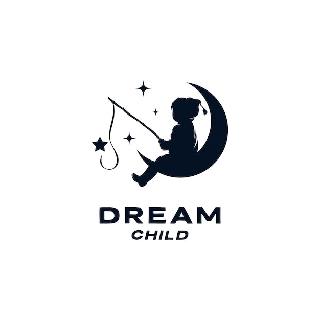 Vector kid dream logo design template