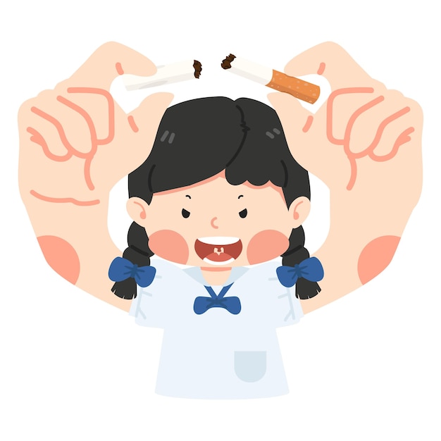 담배를 깨뜨리는 소녀 만화