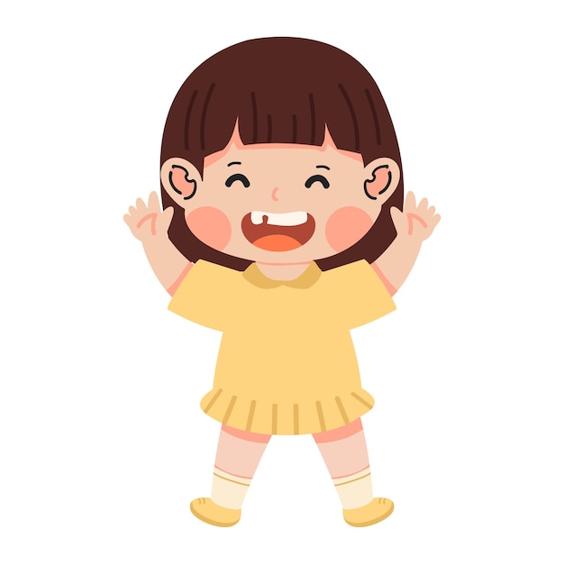 子供の女の子の幸せな子供の漫画