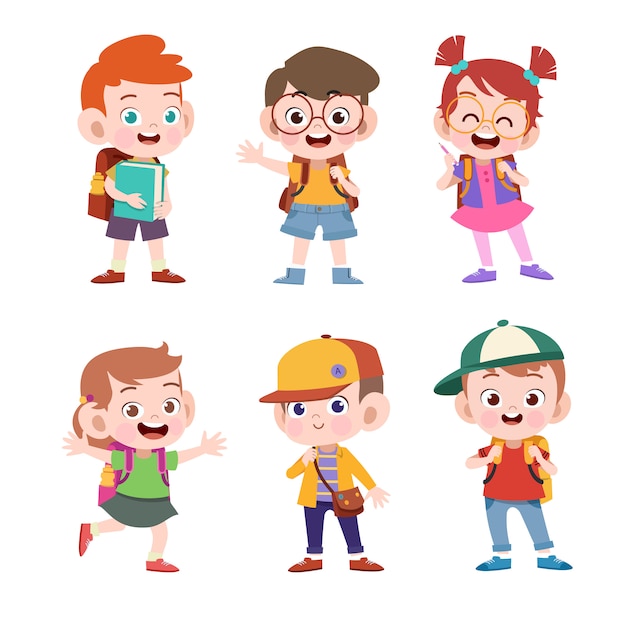 Kid go to school vector illustration isolated