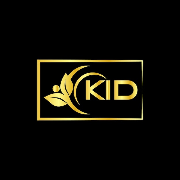 kid letter branding logo design template