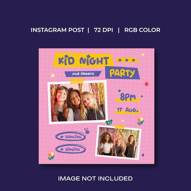 Kid Night Party Socials Media