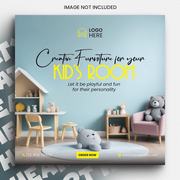 kid Room Social media post template or banner