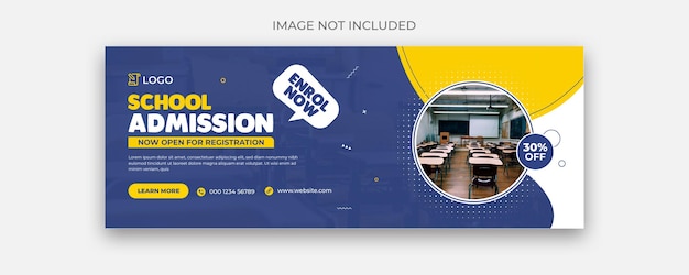 Kid's school admission social media facebook cover template