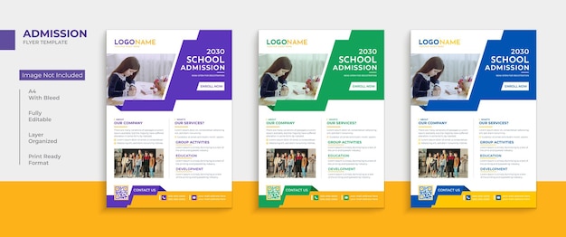 kid's school education admission creative flyer template design