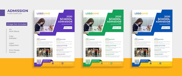 Kid's school education admission creative flyer template design