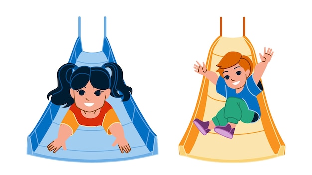 Kid slide vector