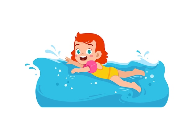 Vector kid swim under water on summer holiday