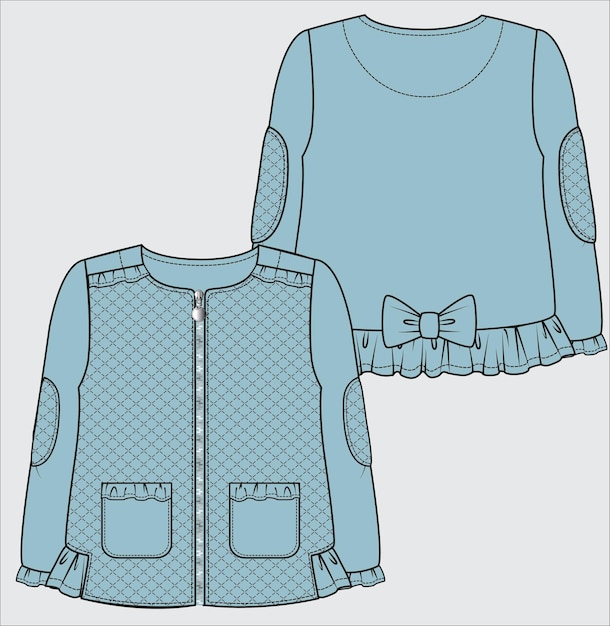 KID AND TEENS GIRLS WINTER OUTER WEAR SWEATSHIRTS AND SWEATSTOPS VECTOR ILLUSTRATION