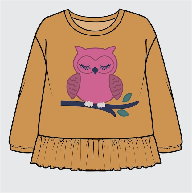 Vector kid and teens girls winter outer wear sweatshirts and sweatstops vector illustration