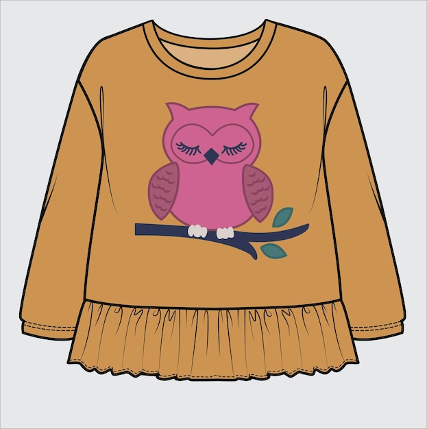 KID AND TEENS GIRLS WINTER OUTER WEAR SWEATSHIRTS AND SWEATSTOPS VECTOR ILLUSTRATION