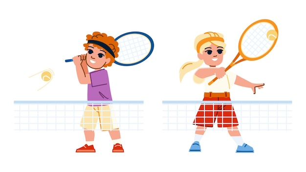 Kid tennis vector