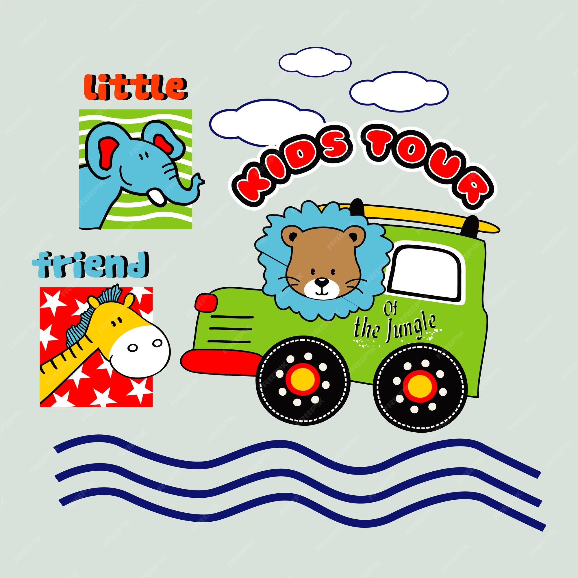 Premium Vector  Kid tour on the safari area design cartoon vector