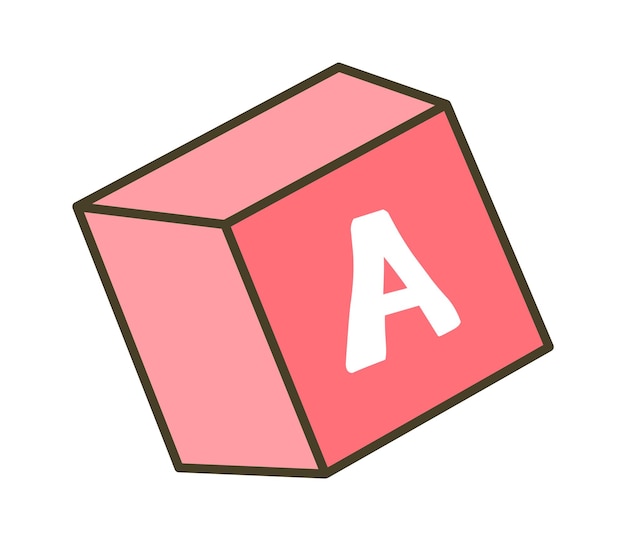 Vector kid toy cubes with alphabet vector illustration