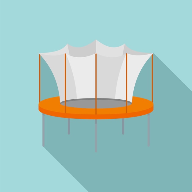 Kid trampoline icon Flat illustration of kid trampoline vector icon for web design