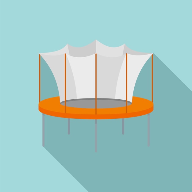 Kid trampoline icon flat illustration of kid trampoline vector icon for web design