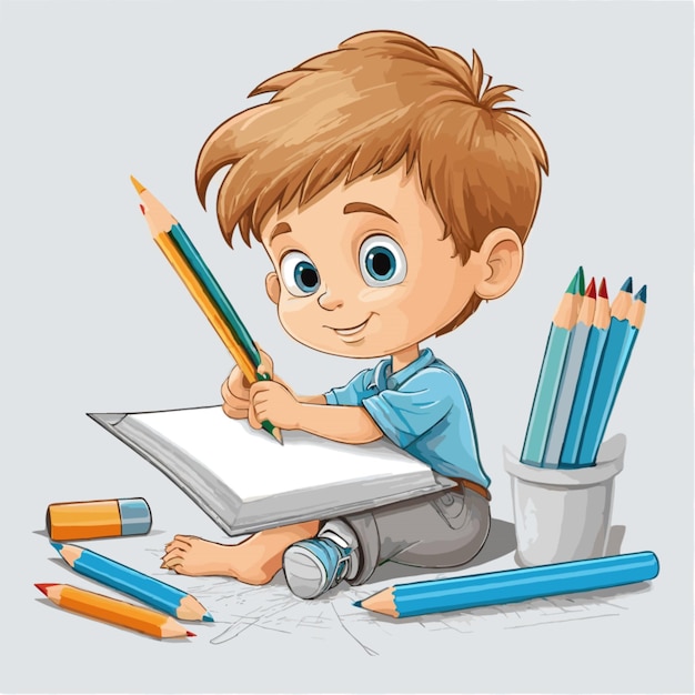 Kid vector on a white background