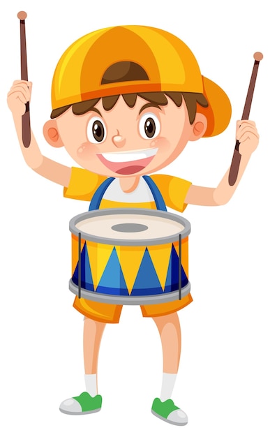 A kid with drum music instrument