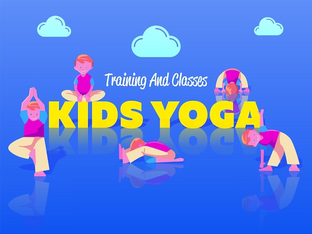 Kid yoga fitness oefening en balans meditatie