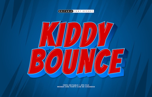 キッディ・バウンス (Kiddy Bounce) - 編集可能なテキストエフェクトで楽しいテキストスタイルを備えています