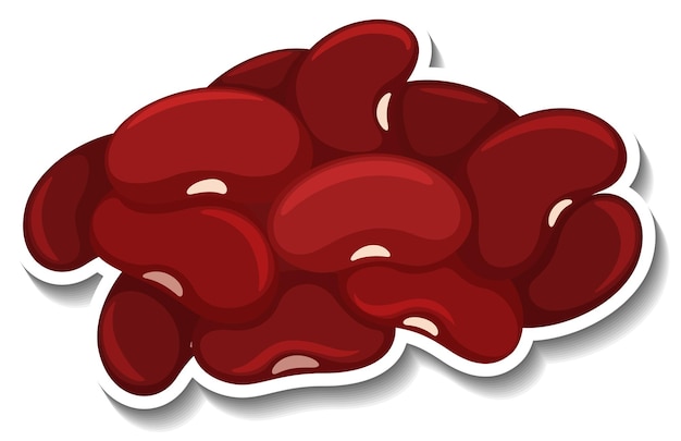 Vector kidney beans sticker on white background