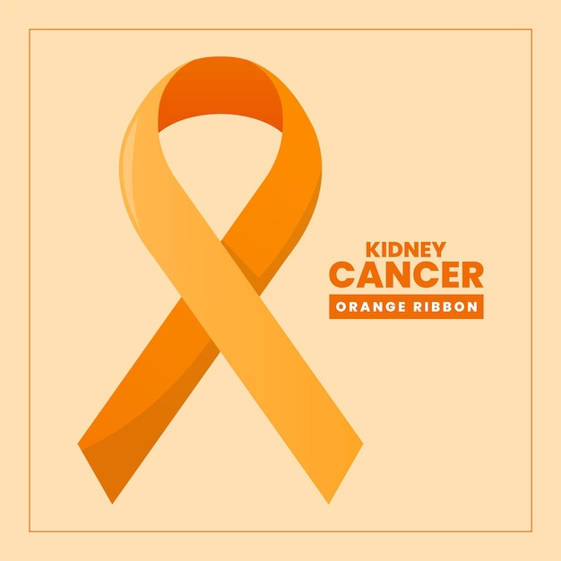 Kidney cancer orange ribbon eps vector