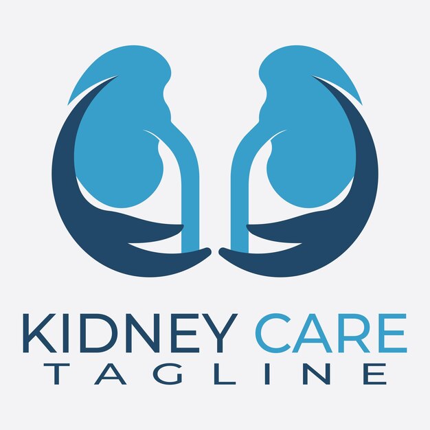 Kidney care and health logo illustration