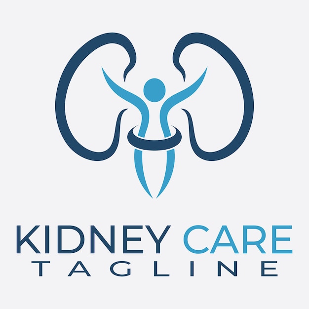 Kidney care and health logo illustration