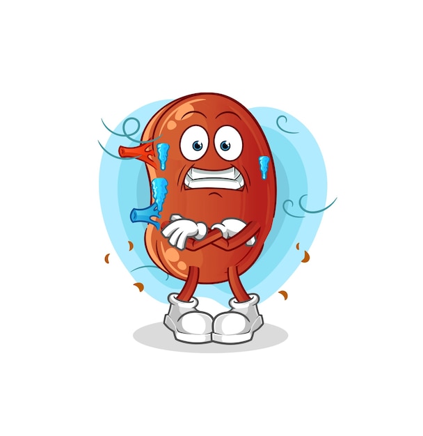 Kidney cold illustration character vector