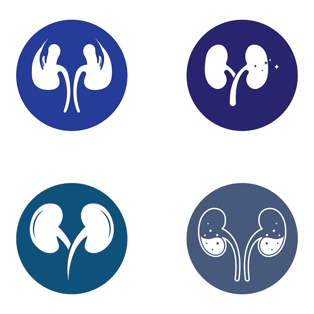 アイコンデザインコンセプトベクトルイラストを使用して腎臓の健康と腎臓のケアのロゴ